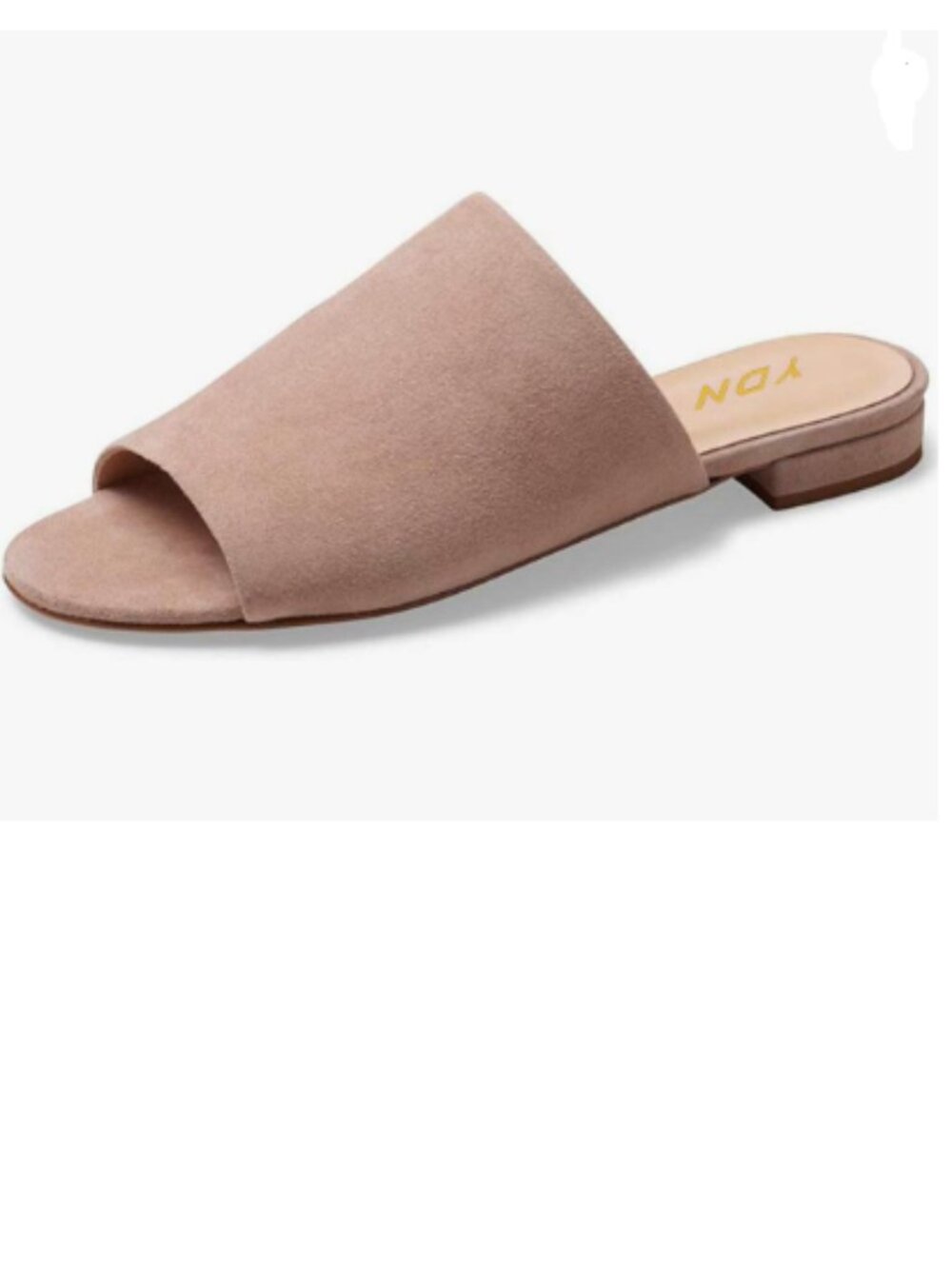 YDN Nude Slip On Mules Low Heels Slide Sandals Backless Summer Vocation Shoes